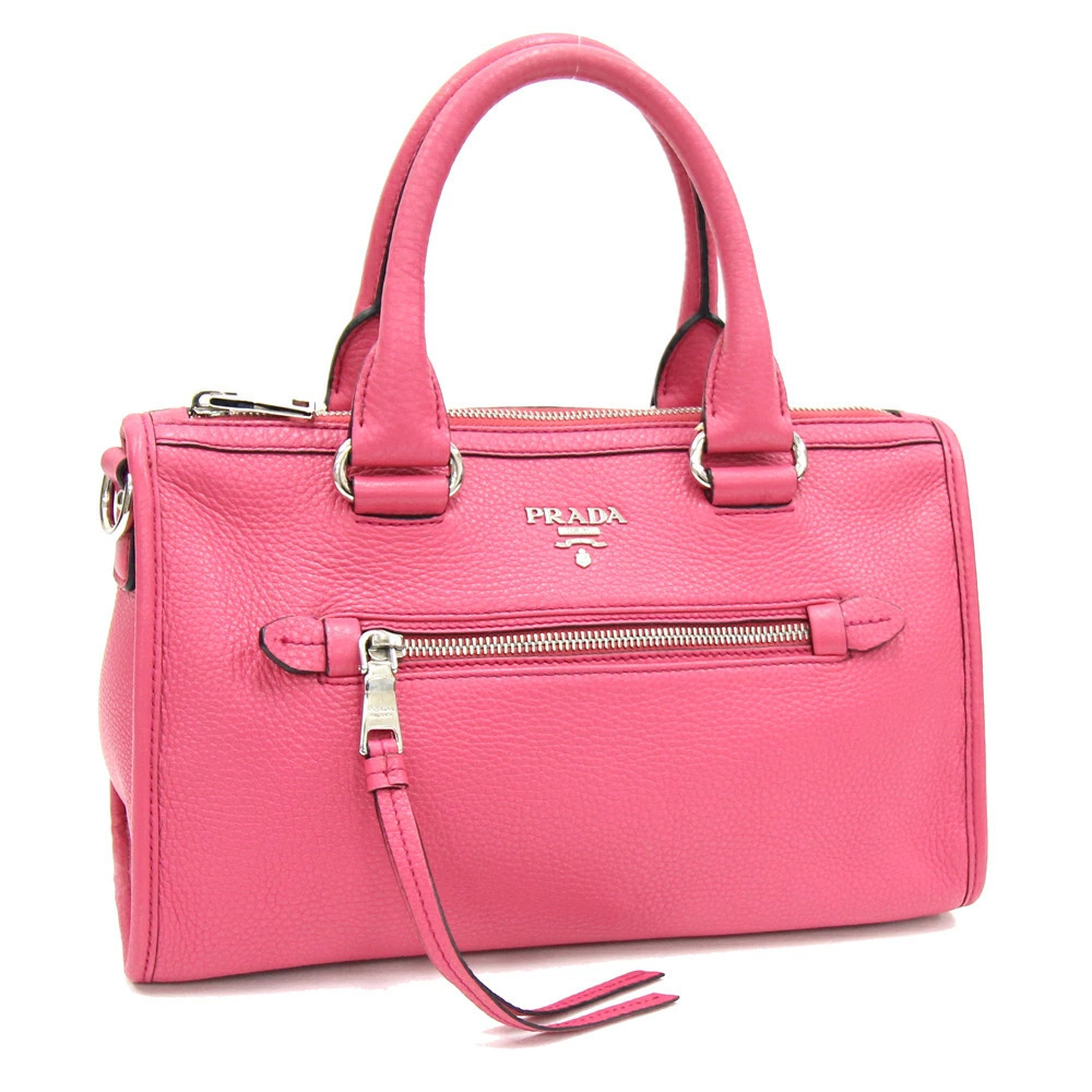 Prada handbag Pink Leather Boston Bag